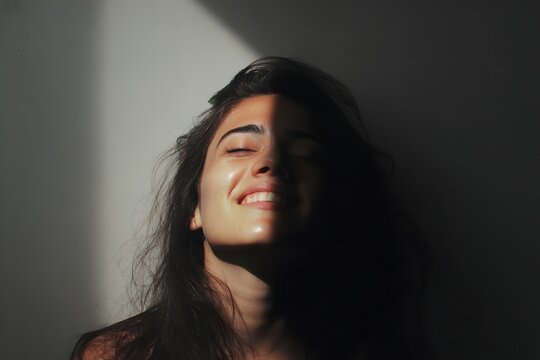 Portrait of Woman with Split Lighting