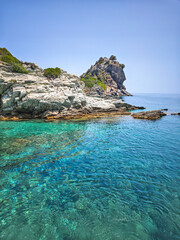 Obraz premium Skopelos island near Agios Ioannis church, Sporades, Thessaly, Greece