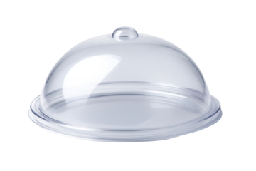 Clear Plastic Food Dome Cover on Transparent Background