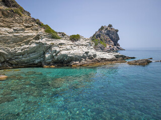Naklejka premium Skopelos island near Agios Ioannis church, Sporades, Thessaly, Greece