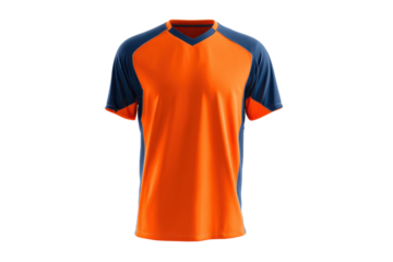 Orange and Navy Football Jersey on Transparent Background