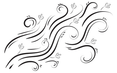 Elegant floral swirls on white backdrop