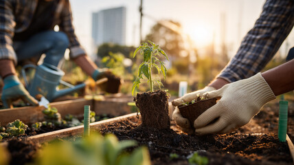 日本人が苗木を植える地域の環境保全活動