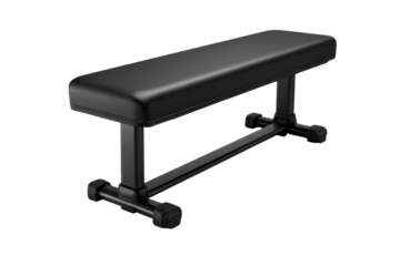 A black bench with a black seat