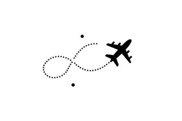 A plane is flying in a line