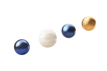 Fototapeta premium Four different colored balls are floating in the air, isolated