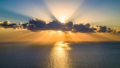 Dramatic sunset over tranquil ocean (1)