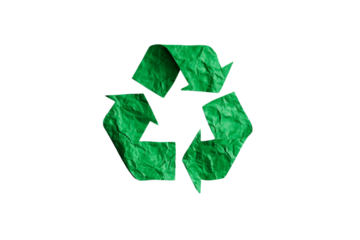 A green paper with a green arrow pointing to the right