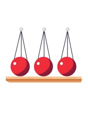 Newton's Cradle with Red Balls: Exploring Kinetic Energy and Physics Concepts through Vibrant Modern Design