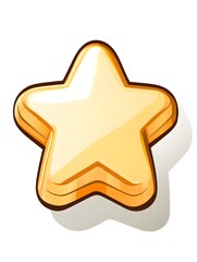 Golden Star Cartoon Illustration - Shiny Award Clipart Design for Celebration & Achievement