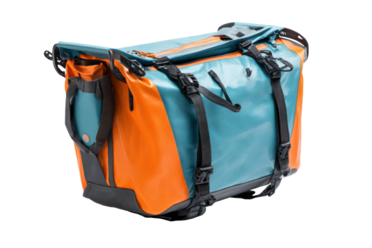Turquoise and Orange Bicycle Frame Bag Pannier