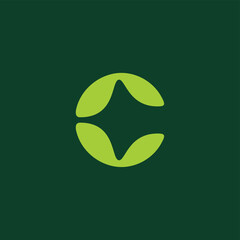 C Letter and Leaf Concept Logo – Natural Organic Branding Design