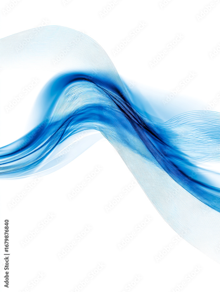 Aufkleber abstract blue wave pattern with flowing lines and dynamic movement