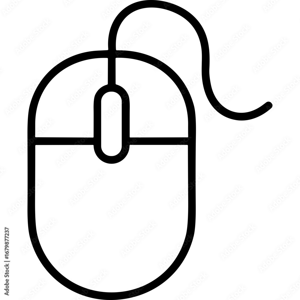 Aufkleber outline icon of a computer mouse on a transparent background