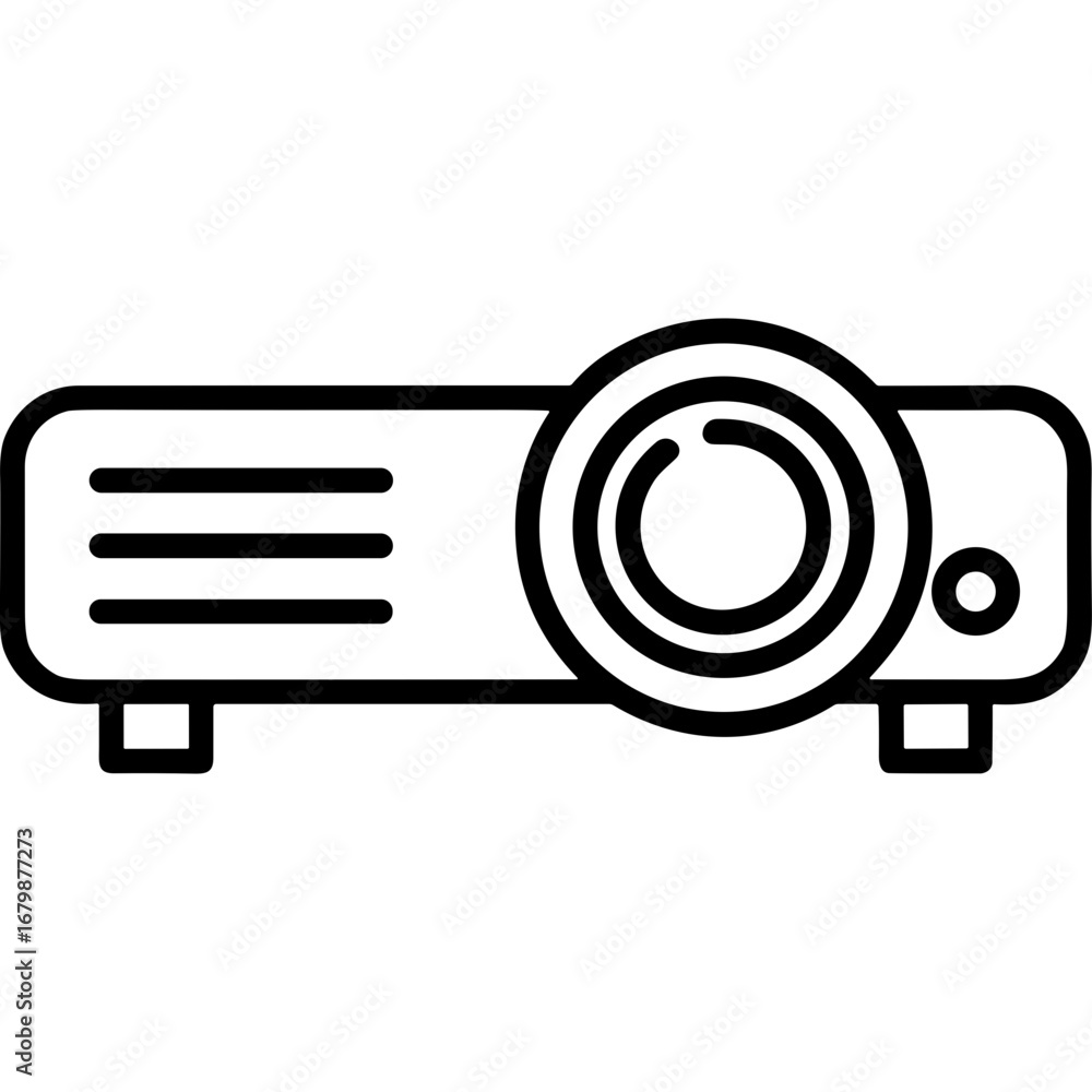 Poster outline projector icon with transparent background