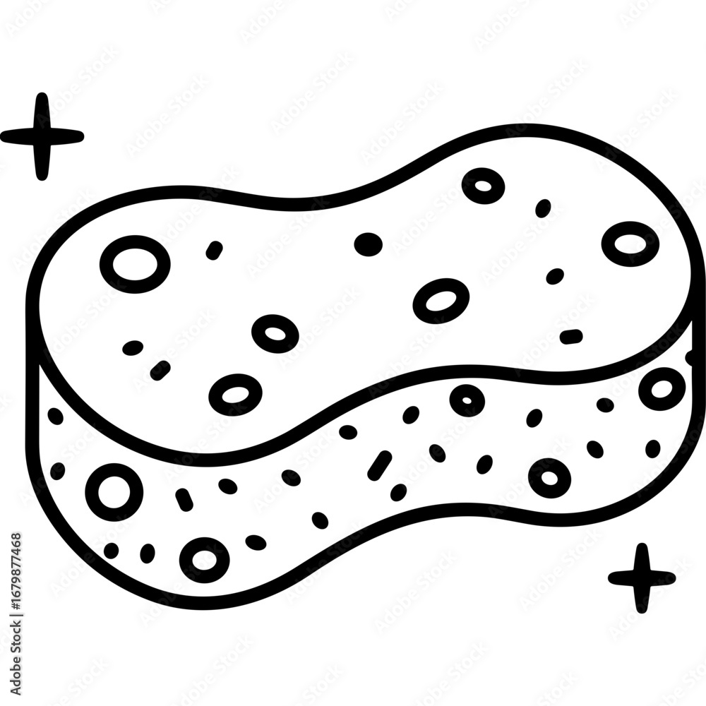 Poster sponge icon in a minimalist design with a transparent background