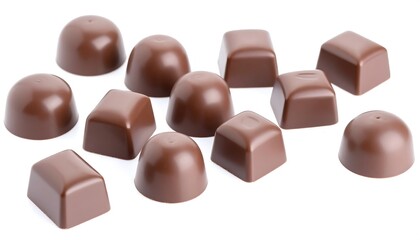 Fototapeta premium Assorted chocolate candies on white background