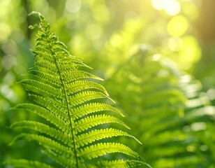 Lush fern leaves bathed in sunlight (1)