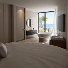 interior luxury apartment comfortable bedroom