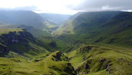 Fototapeta premium Mountain valley vista (1)