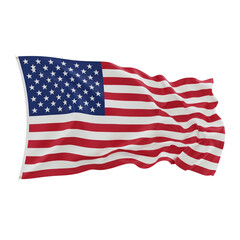 Fototapeta premium Waving American flag rendering for patriotic holidays, political campaigns, and national celebrations, a symbol of freedom and democracy for diverse marketing needs