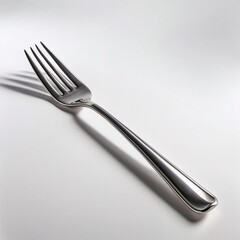 Polished Metal Fork with Slender Handle and Four Tines