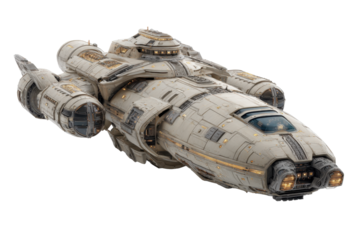 Futuristic Generation Ship Interstellar Ark on Transparent Background