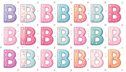 Cute, colorful letter B's