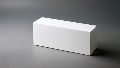 white rectangular box mockup on minimalist gray background