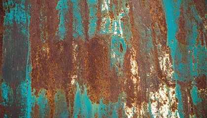Oxidized Copper Metal Texture with Teal and Brown Patina
