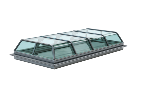 Modern Glass Skylight Unit on Transparent Background