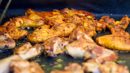 grilled chicken wings on grill