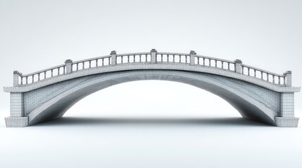 Fototapeta premium Stone arch bridge against a white background