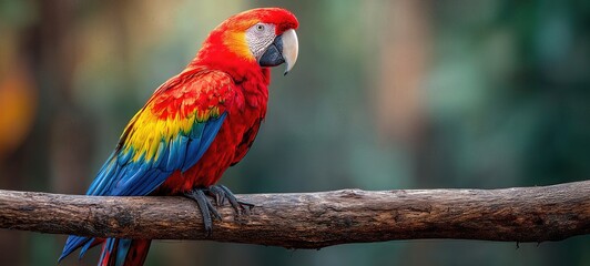Obraz premium Colorful Scarlet Macaw on Branch