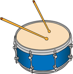 blue drum vector illustration isolated on white background