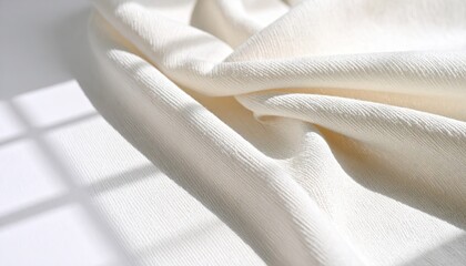 Cream Linen Fabric Texture with Window Shadow