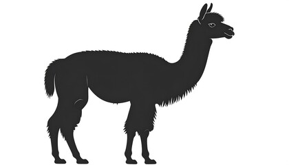 Fototapeta premium Simple, elegant silhouette of a llama, showcasing its form and features.