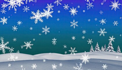 Gentle Snowfall Over Winter Landscape