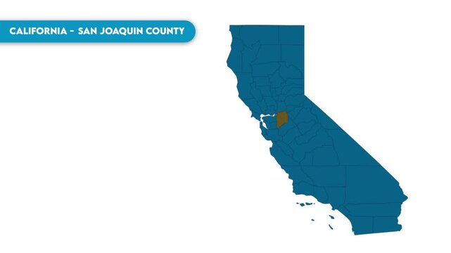 San Joaquin County Map Video, California map, Political Map of California, national flag and borders, perfect for presentations, travel, education, geography, and global studies.
