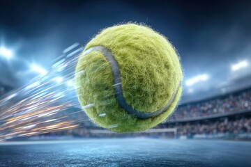 High-Speed Tennis Ball In Arena