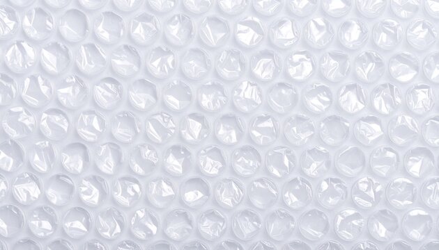 Close-Up of Glossy White Bubble Wrap Texture