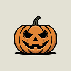 Fototapeta premium Spooky halloween jack o lantern pumpkin with a grinning face