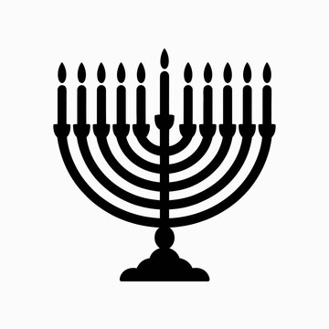 black menorah candles hanukkah celebration clip art preview