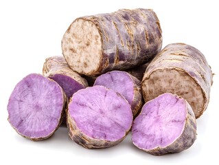 Tropical Root Vegetables: Purple Yam, Sweet Potato, and Taro Root for Healthy Eating and Nutrient-Rich Vegan Cuisine