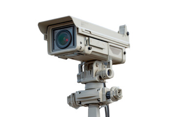 High-Tech Surveillance Camera on Transparent Background