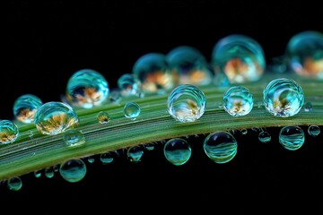 Closeup Peacock Feather With Water Droplets