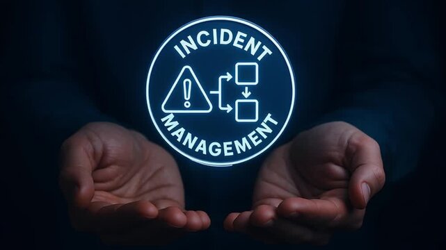 A conceptual depiction of incident management is cradled in a pair of hands, highlighting the proactive approach to handling potential crises.