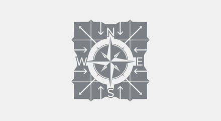 Compass Rose Graphic for Navigation and Direction.