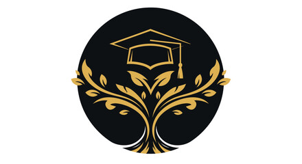Golden Tree of Knowledge with a Graduation Cap Icon.