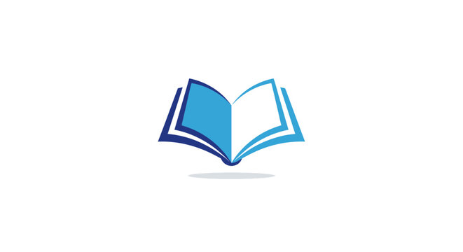 Modern open book symbol for library or school logo.